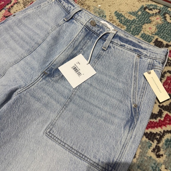 NWT Anthropologie Pistola Distressed Washed Barrel High Waisted Jeans Size 31 - Picture 2 of 10